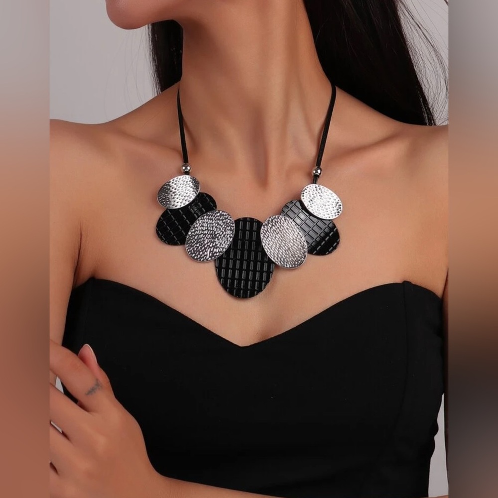 Geometric Multicolor Statement Necklace - image 1
